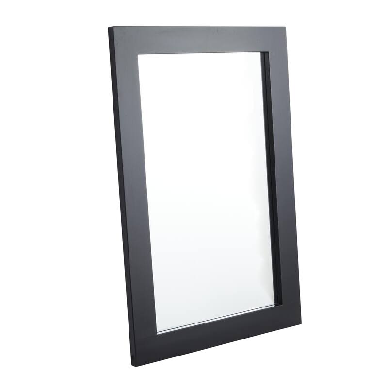 Black Wooden Room Wall Mirror