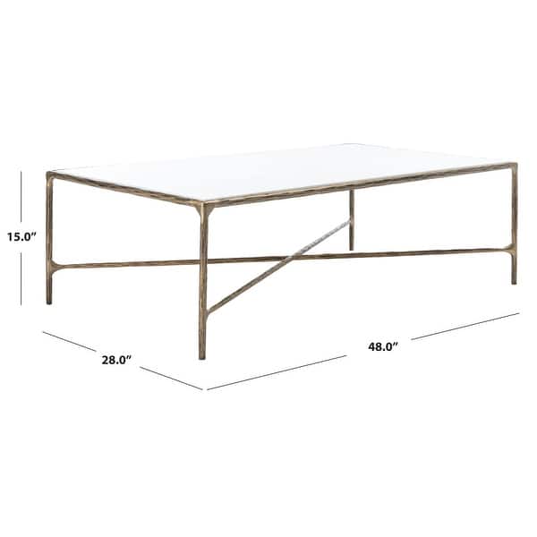 dimension image slide 1 of 3, SAFAVIEH Couture Jessa Rectangle Metal Coffee Table
