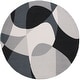 preview thumbnail 30 of 39, SAFAVIEH Odyssey Zulfiye Mid-Century Modern Rug 6'7" Round - Grey/Black Ivory - Round