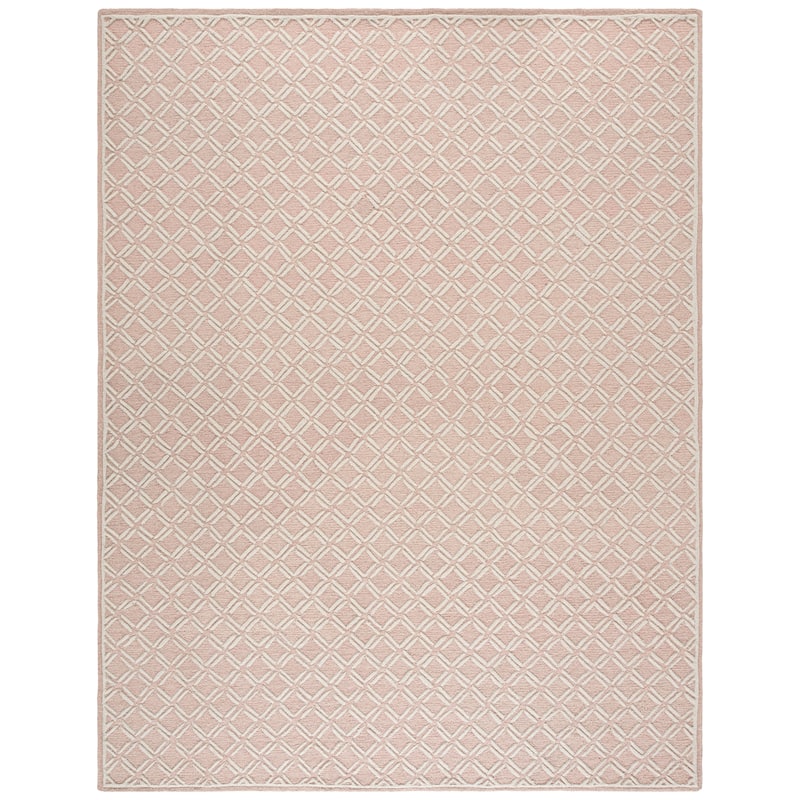 SAFAVIEH Handmade Genre Haifa Geometric Wool Rug - 8' x 10' - Pink/Ivory