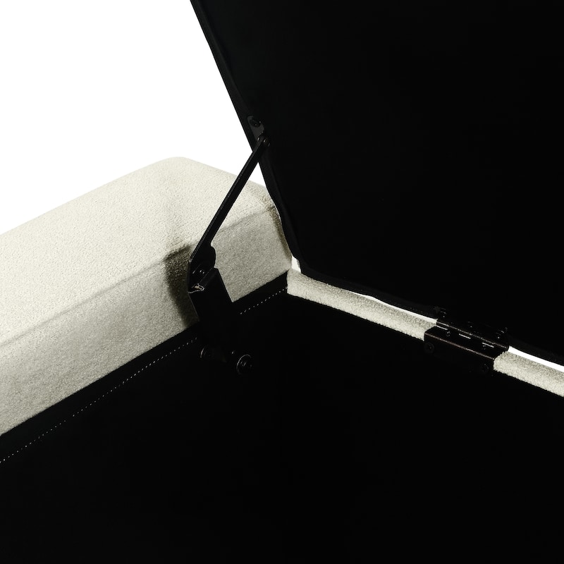 Adeco Rectangle Storage Ottoman Bench for Living Room, Bedroom