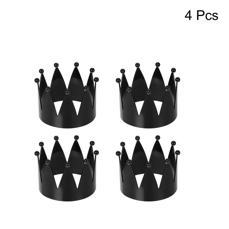 Napkin Rings, 4pcs 43mm ID Alloy Crown Shape Napkin Buckles, Black