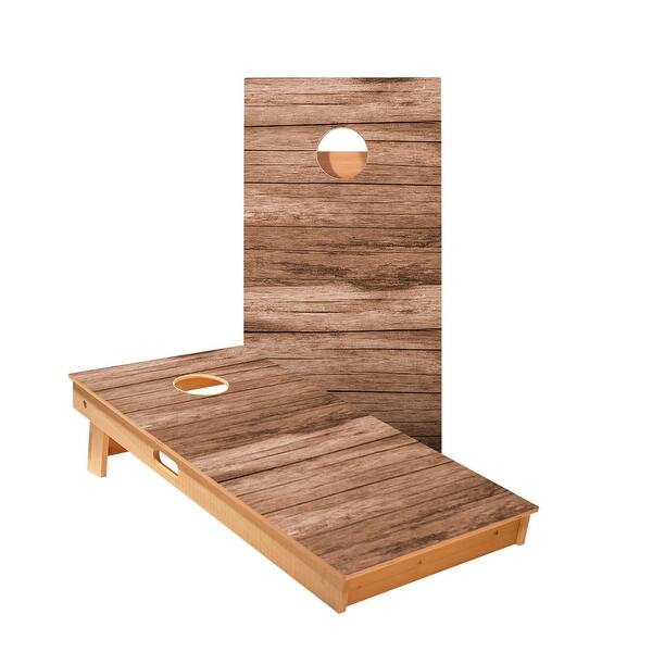 slide 2 of 5, Horizontal Barn Wood Cornhole Boards NO Bags - Add Board Lights