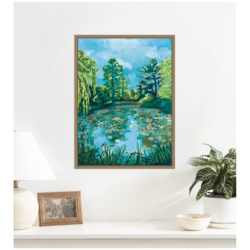 Kate and Laurel Botanical Garden by Lucia Gianello Framed Canvas Wall Art Print