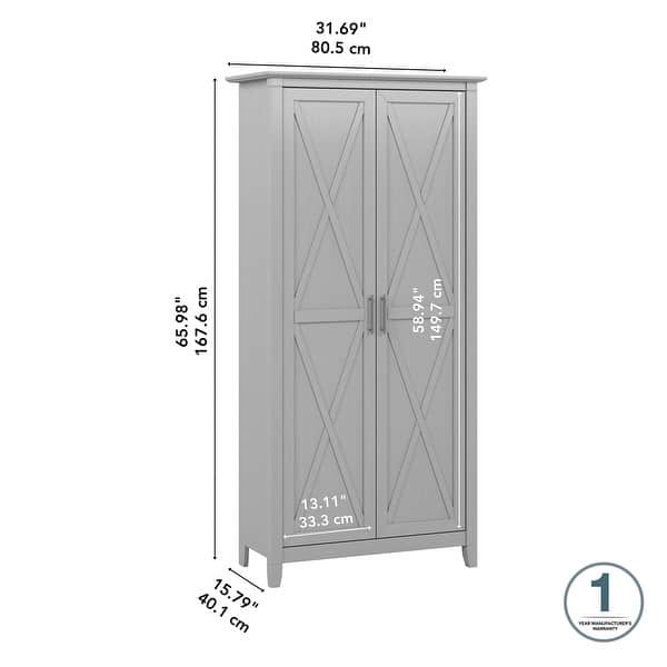 dimension image slide 2 of 4, Key West Bathroom Storage Cabinet with Doors by Bush Furniture