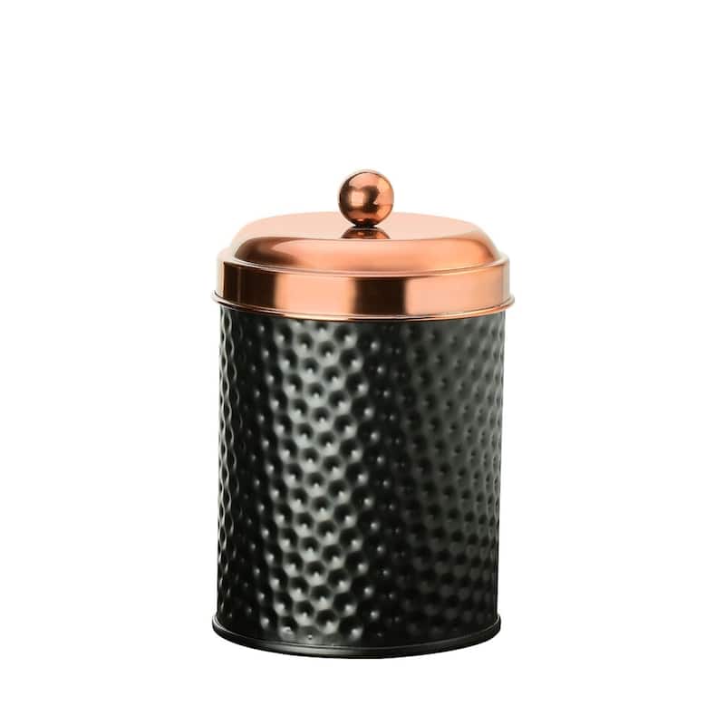 Amici Home Ashby Black Matte Storage Canister with Copper Lid - Small (24 oz)
