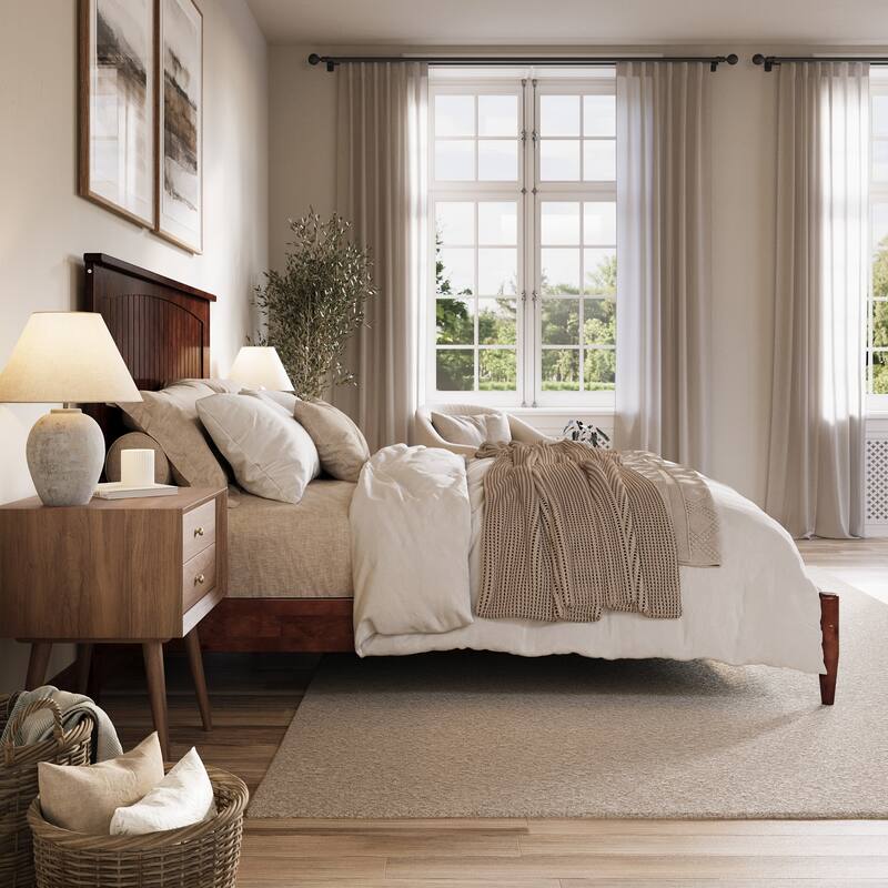 Naples Solid Wood Low Profile Platform Bed