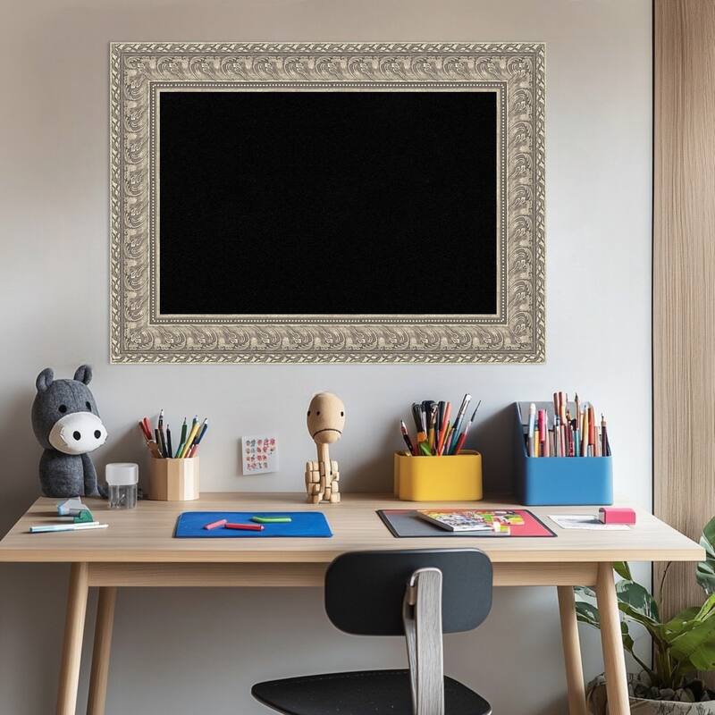 Sydney Silver Framed Cork Board - Bulletin Board, Organization Board, Pin Board