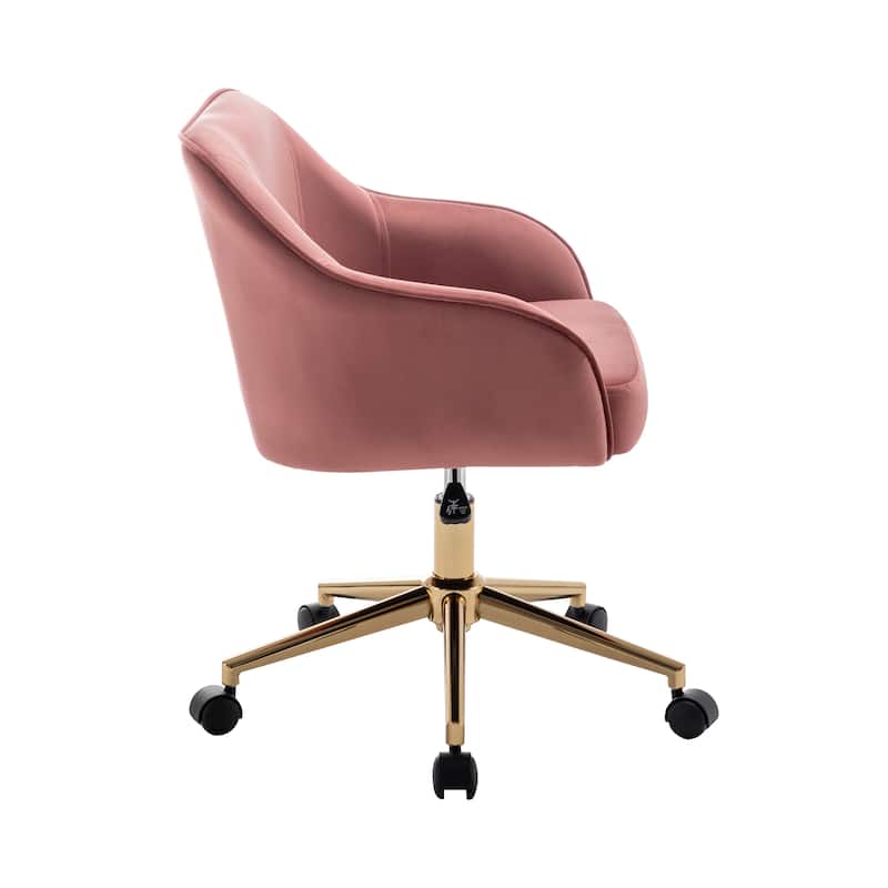 Porthos Home Raisa Velvet Office Chair with Gold Chrome Base On Sale