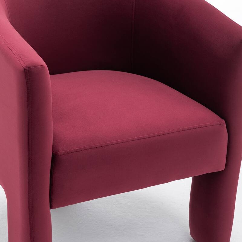 SEYNAR Modern Velvet Accent Chair, Upholstered Barrel Chair with Unique Solid Base for Living Room Soft Club Chair Set of 2