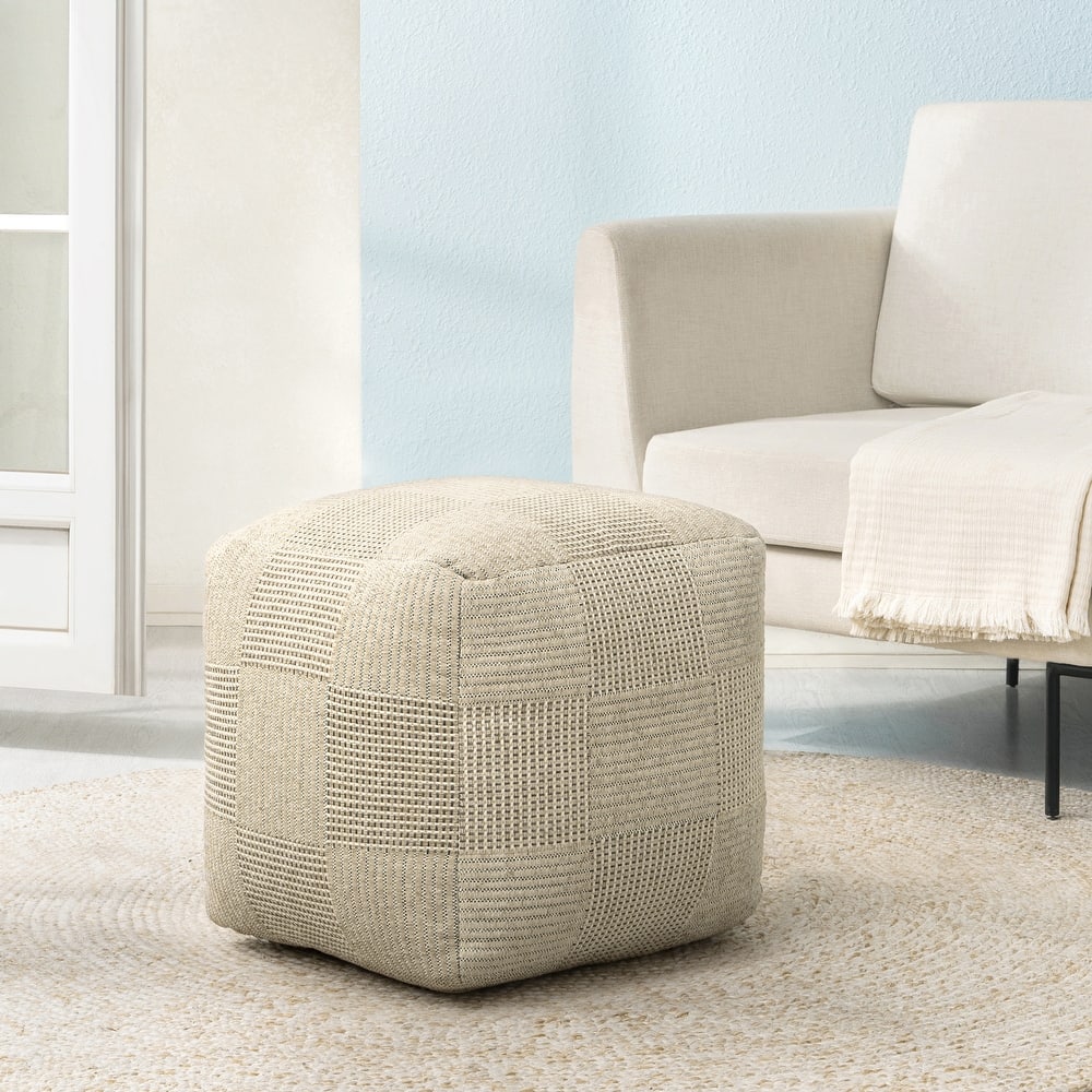 Jani 20-inch Ottoman Pouf - Handcrafted Handmade Ottoman for Seating, Footrest, Home Decor for Living Room, Bedroom