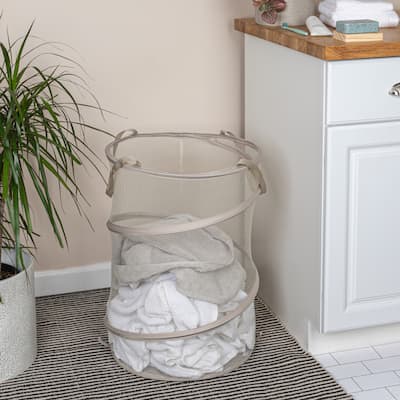 Household Essentials Pop-Up Mesh Laundry Hamper - 16.1"L x 16.1"W x 25.0"H