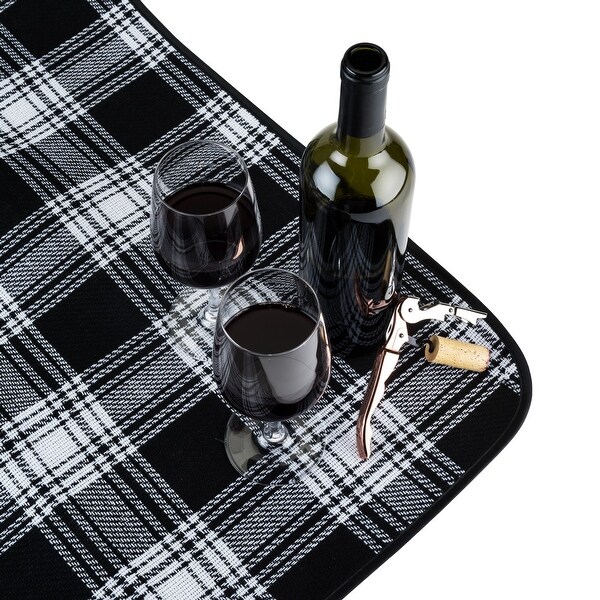 Dine Picnic Blanket in Black Plaid by True 77.5