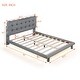 preview thumbnail 13 of 20, Marshmallow Shaped Button-Tufted Headboard LED Platform Bed