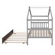 preview thumbnail 8 of 9, Whimsical Twin House Bed with Trundle - Solid Pine Frame