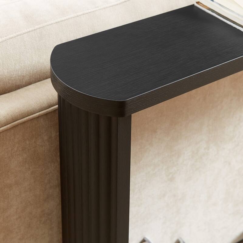 70.1" Narrow Wooden Sofa Table with Corrugated Texture for Entranceways and Living Room Décor