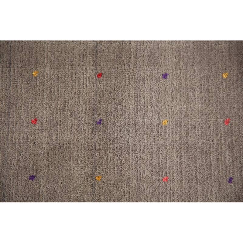 Tribal Gabbeh Oriental Square Area Rug Handmade Wool Carpet - 7'10" x 7'9"
