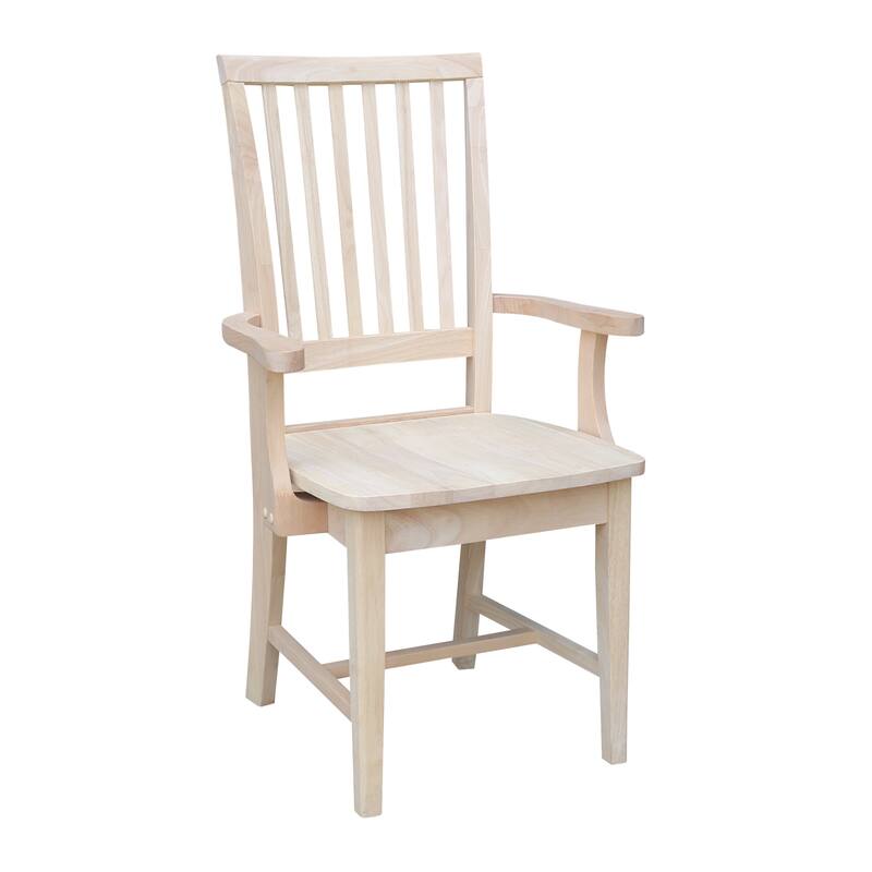 Copper Grove Ruellia Ready-to-finish Parawood Side Chair with Arms - Unfinished