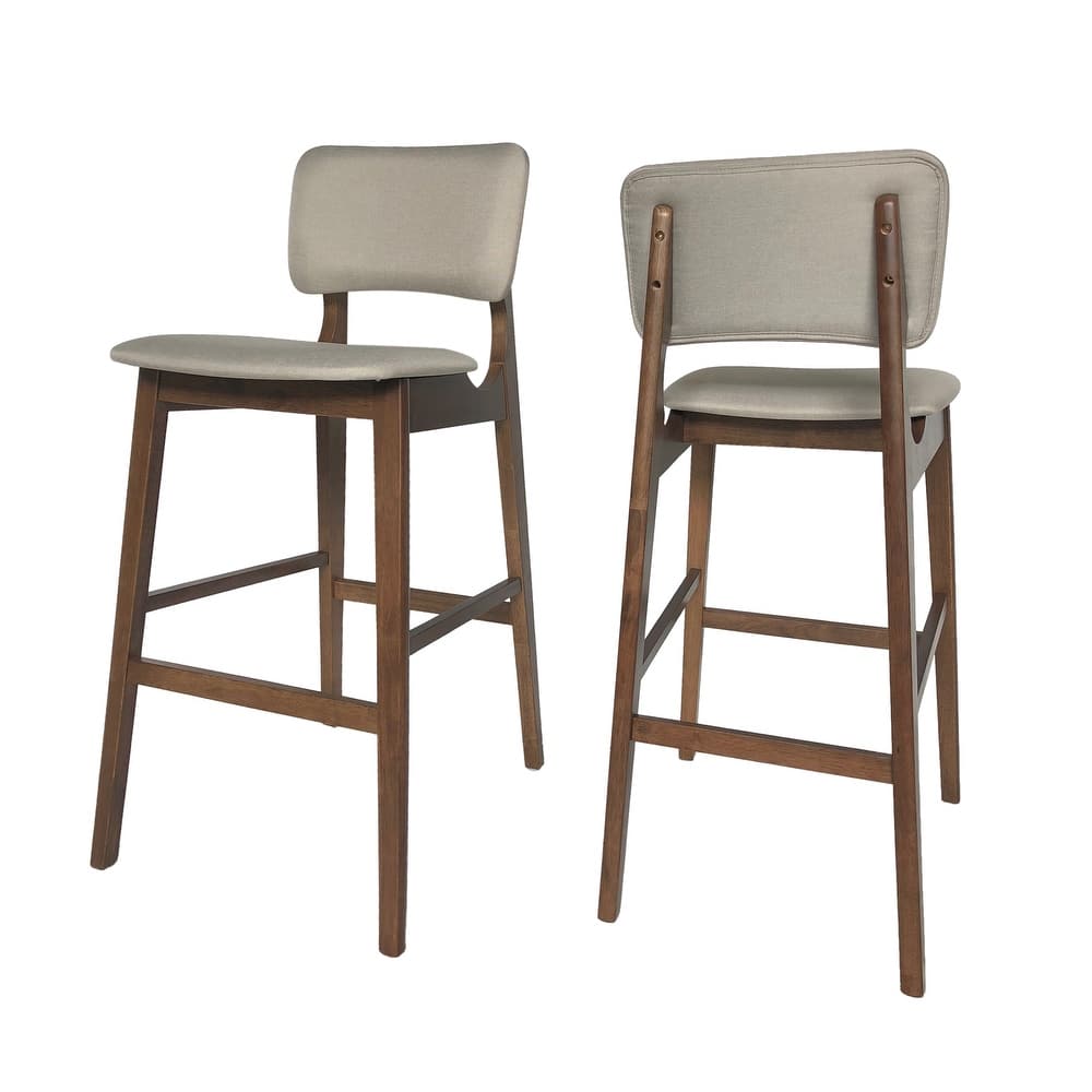 Fessenden 42-in. Upholstered-seat Wood Bar Chairs (Set of 2) by Christopher Knight Home