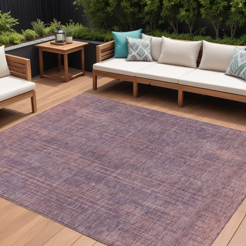 HomeRoots Striped Transitional Rectangle Outdoor Rug