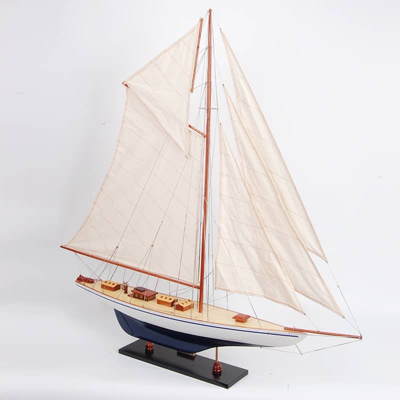 Defender painted Medium Sailboat Schooner Yacht Model 24 Inches Long