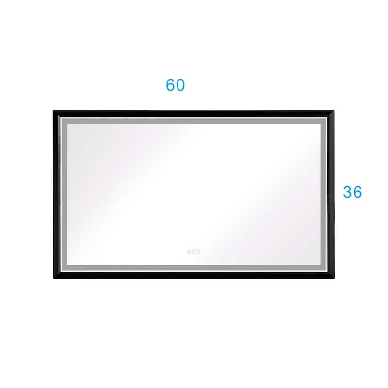 LED Mirror Anti-Fog Dimmable Oversized Rectangular Bathroom Vanity Mirror Wall Mirror 60in. W x 36in. H - 36"H x 60"W