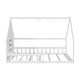 preview thumbnail 6 of 31, Full Size House Bed with Window and Fence Design, Solid Wood Floor Montessori Bed with LED Light and Roof Frame