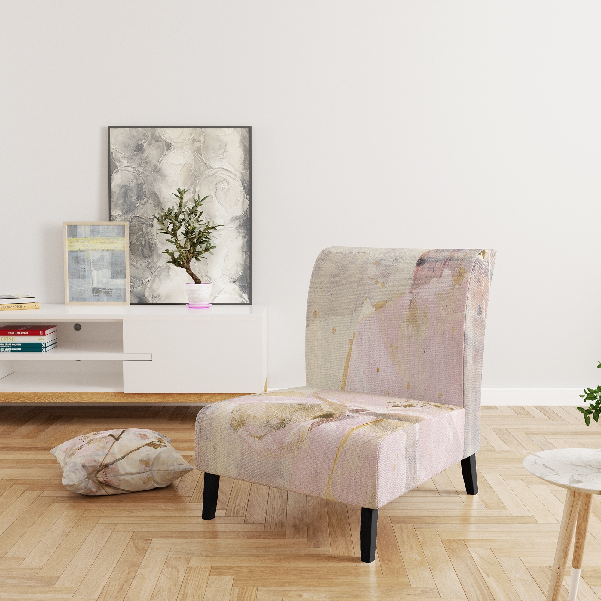 Designart "Elegance I Pink" Upholstered Shabby Chic Accent - Picture 11 of 15