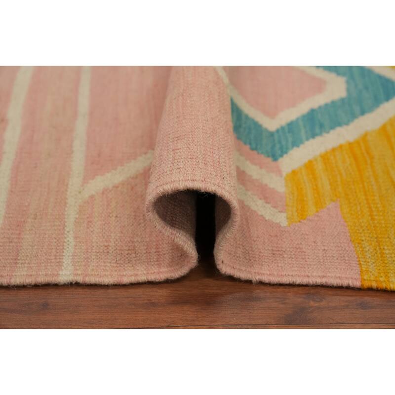 Hand Woven Oriental 100% Wool Carpet Southwestern Tribal Multi-Colored Kilim Area Rug - 10' 0'' X 8' 5''