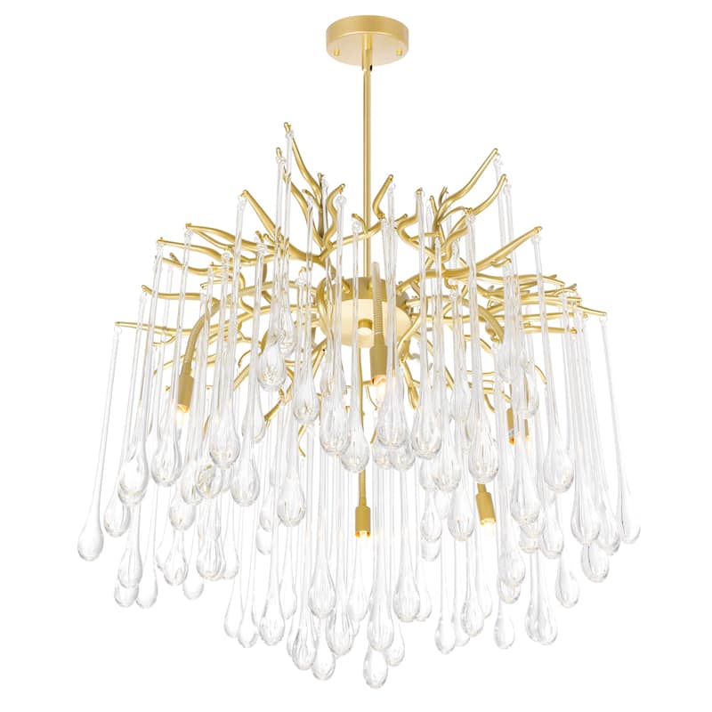 Anita 6 Light Gold Leaf Chandelier - Gold Leaf