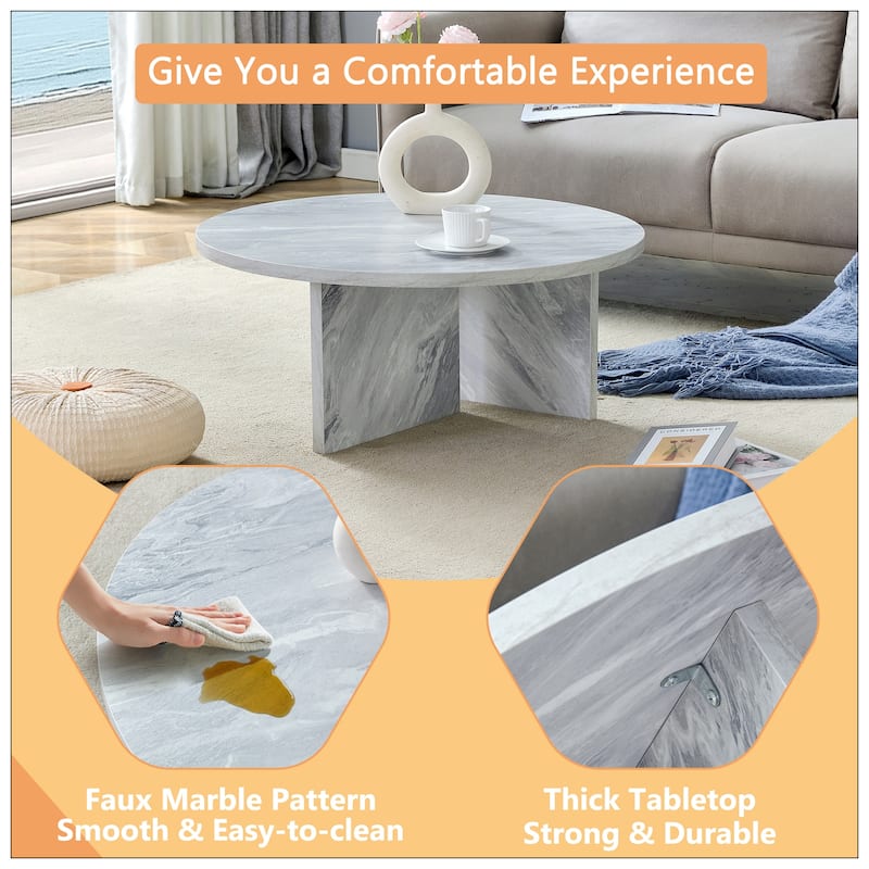 A Multi-style Decor Friendly MDF White Round Coffee Table