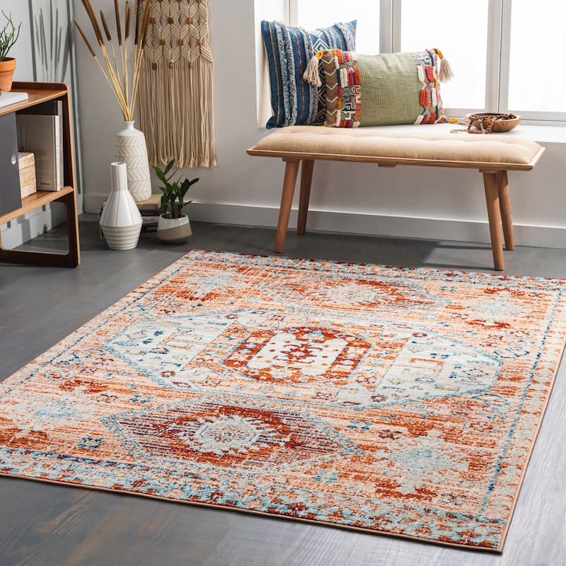 Artistic Weavers Dilara Triple Medallion Area Rug - 6' 7" x 9' - Orange