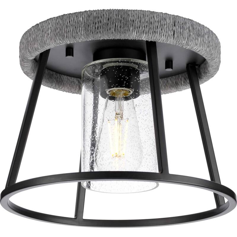 Progress Lighting P350243 Laramie 12" Wide Semi-Flush Ceiling Fixture - Matte Black