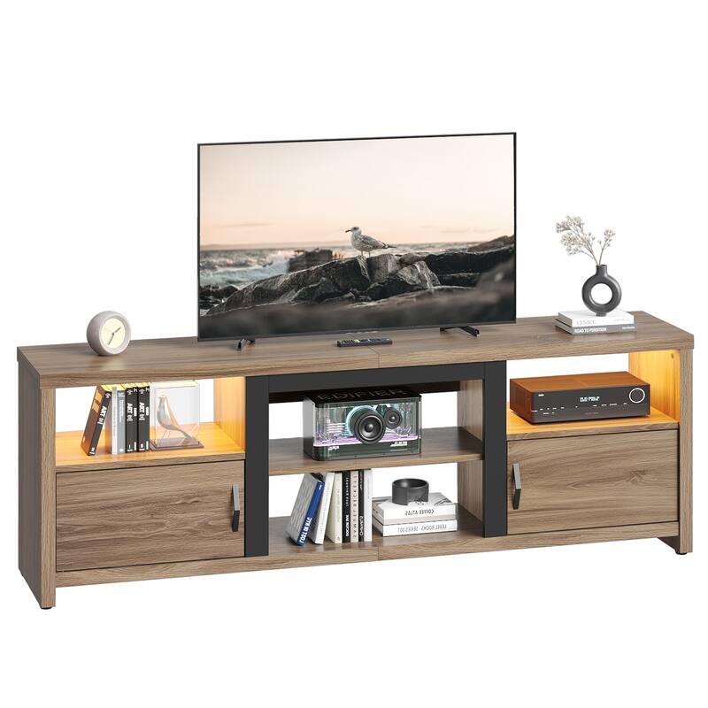 70" TV Stand Modern Entertaintment Center TV Console for 75" TVs with LED Lights - 71 inches