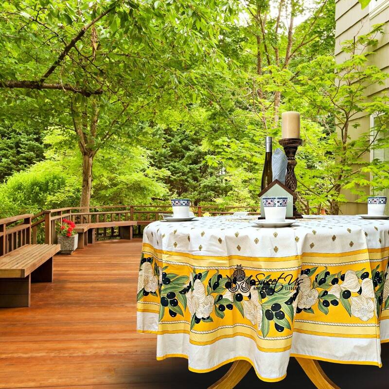 Wipeable Stain Resistant French Acrylic Coated Tablecloth Collection