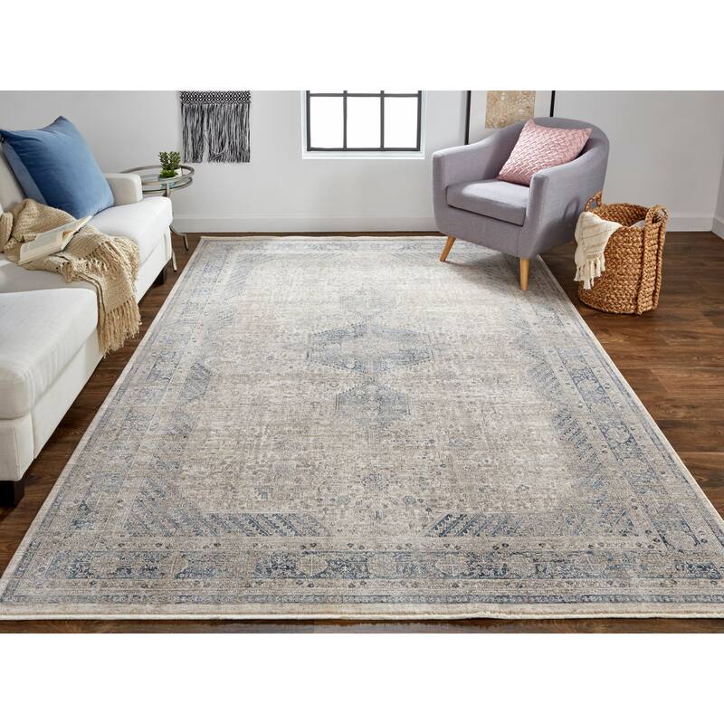 Grand Bazaar Gilford Machine Made Medallion Transitional Area Rug