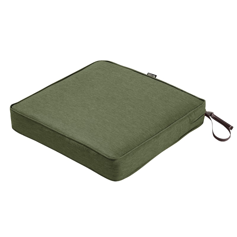 Classic Accessories Montlake Water-Resistant 17 x 17 x 3 Inch Patio Seat Cushion - Heather Fern Green