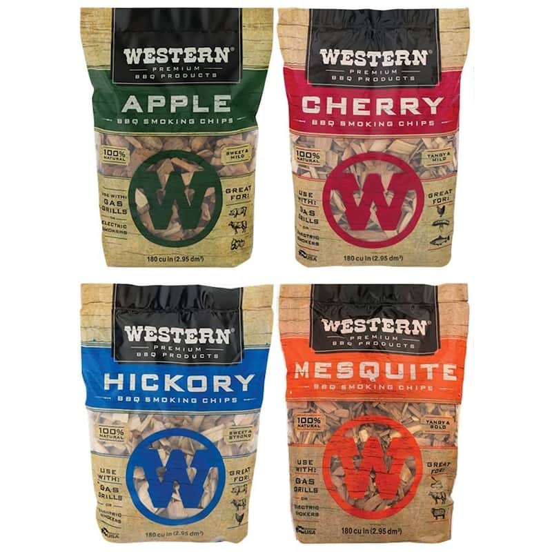 Western BBQ Premium Wood Smoking Chips - Set of 4 Flavors