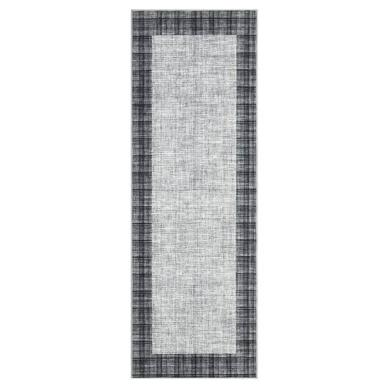 Garvee Linen Border Living Room Area Rug