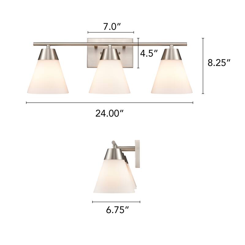 Elk Home Vivica Black With Clear Glass Cone Shade 3 Light Vanity Light