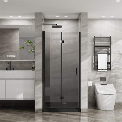 34"x 72" Bifold Frameless Glass Shower Door 1/4 " Tempered Clear Glass