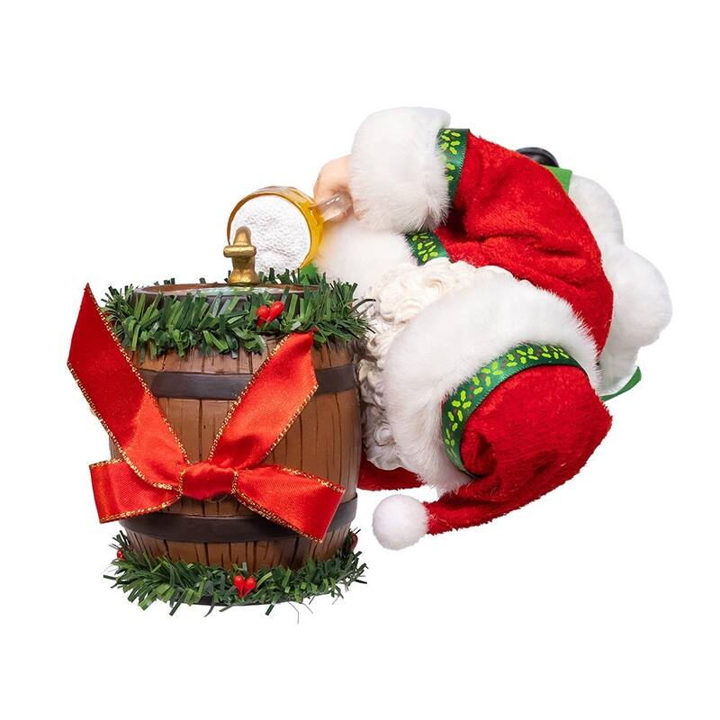 Kurt Adler 10.5-Inch Fabriche Beer Santa with Barrel