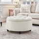 preview thumbnail 6 of 64, Tufted Large Round Storage Ottoman Footrest Beige/ Grey/ Blue