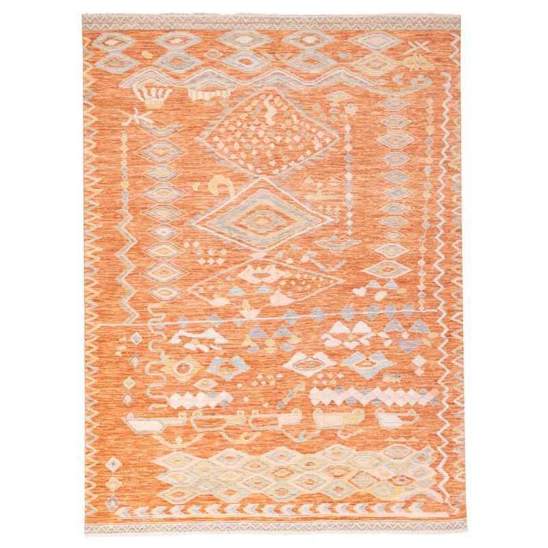 ECARPETGALLERY Hand-knotted Shalimar Rust Wool Rug - 9'0 x 12'0