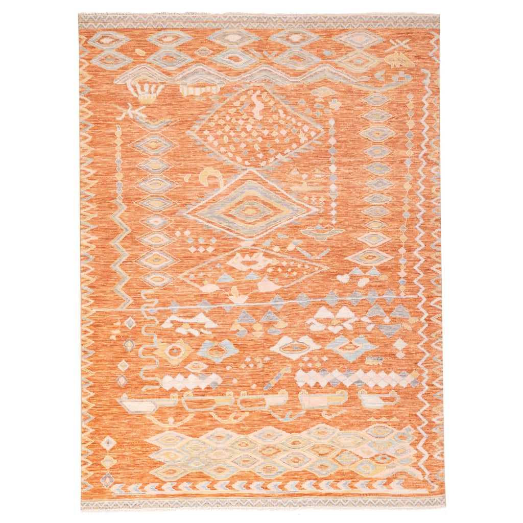 ECARPETGALLERY Hand-knotted Shalimar Rust Wool Rug - 9'0 x 12'0