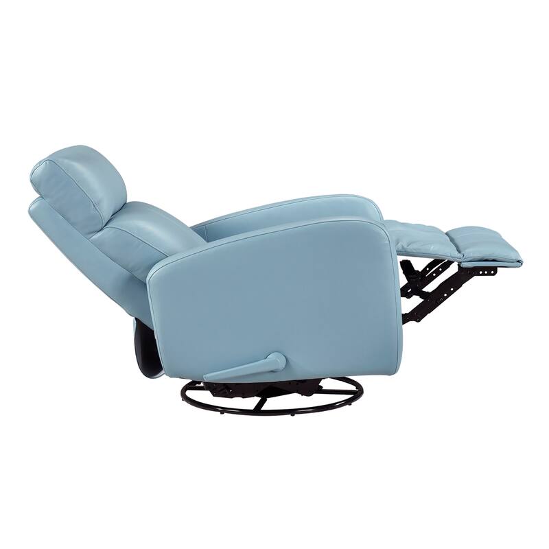 Creek 31.5" Leather Manual Swivel Glider Recliner - 360-Degree Swivel