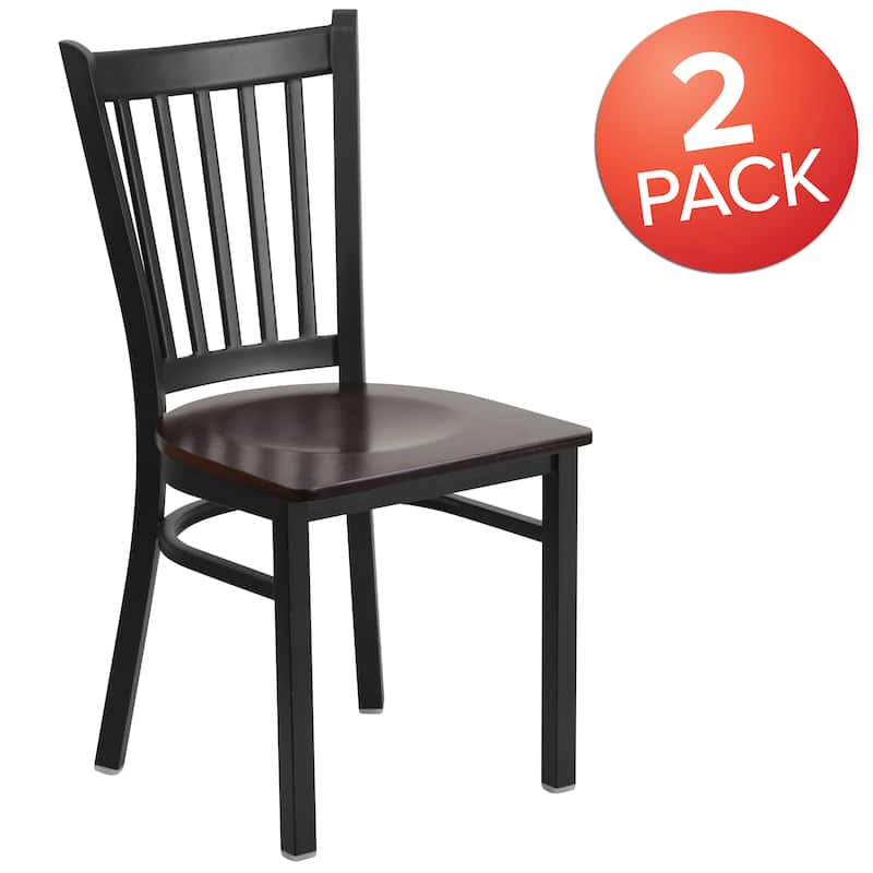 2 Pack Vertical Back Metal Restaurant Chair - 17"W x 20.25"D x 34.25"H