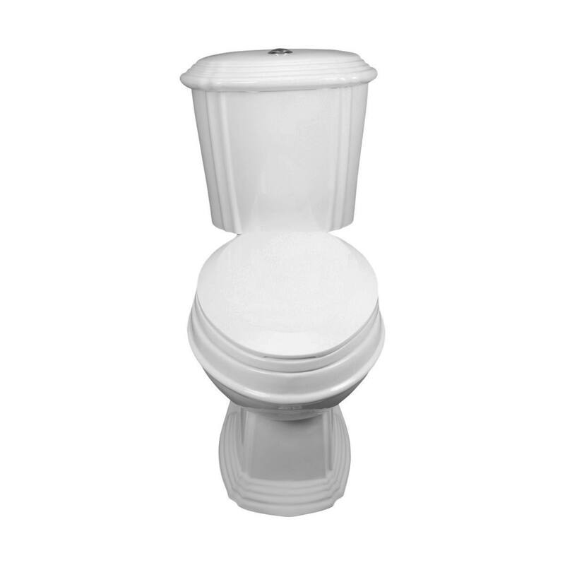Sheffield White Porcelain Two Piece Elongated Toilet Dual Flush with Slow Close Seat - White
