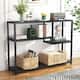 43 Inch Small Sofa Console Table with Storage Shelves for Behind Couch ...