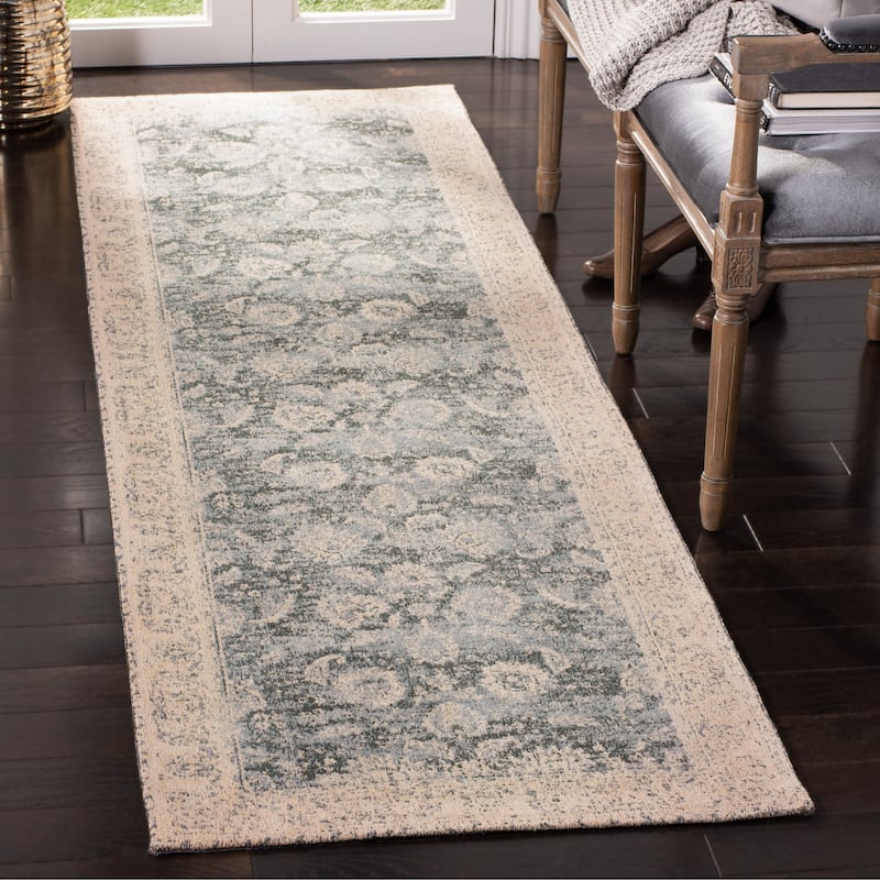 SAFAVIEH Classic Vintage Boho Alka Oriental Cotton Rug - 2'3" x 8' Runner - Cream/Grey